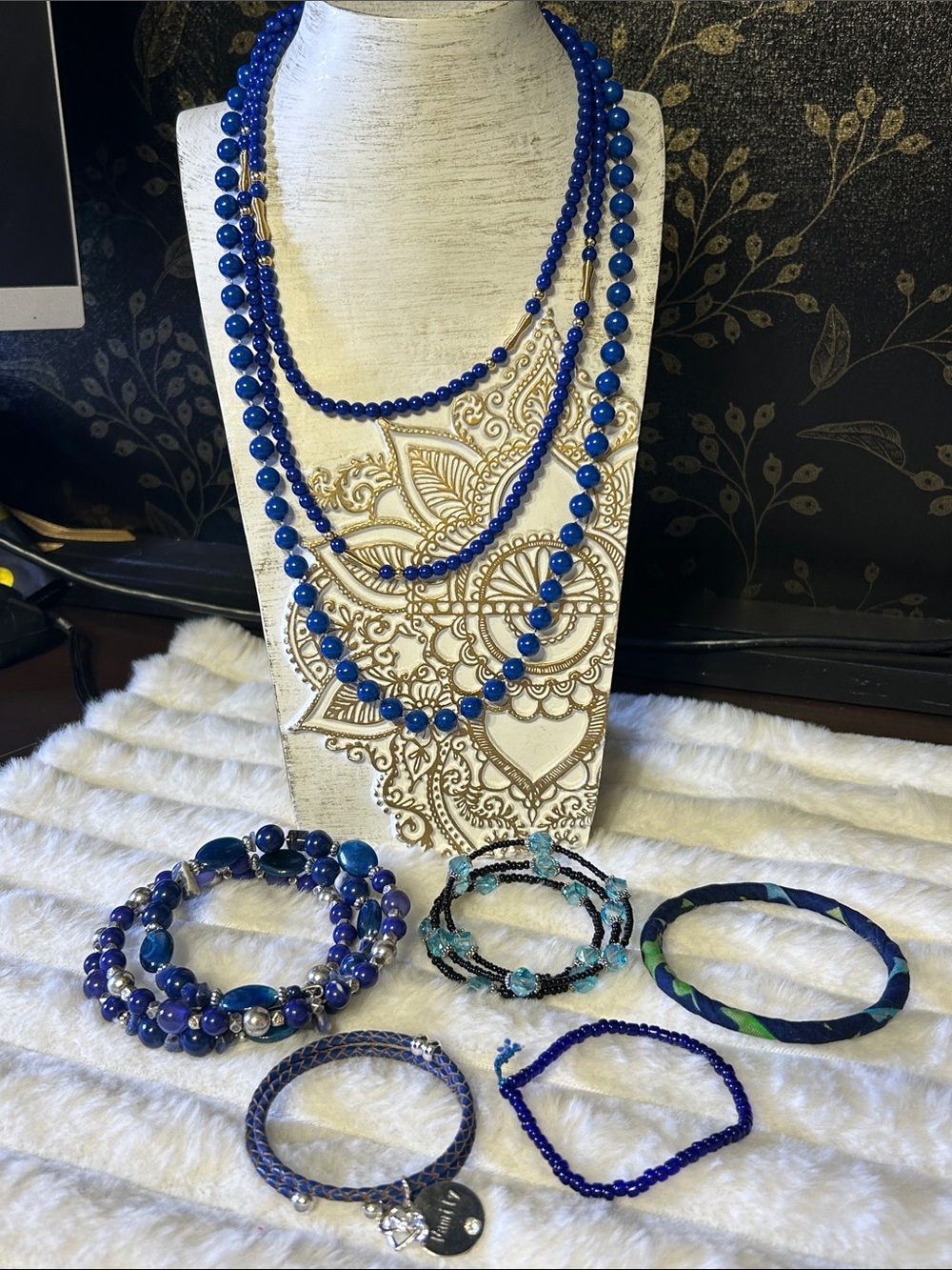 7 pc Blue Jewelry Set